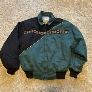Canyon Guide Outfitters Colorblock Aztec Bomber Large Boxy Multi Color